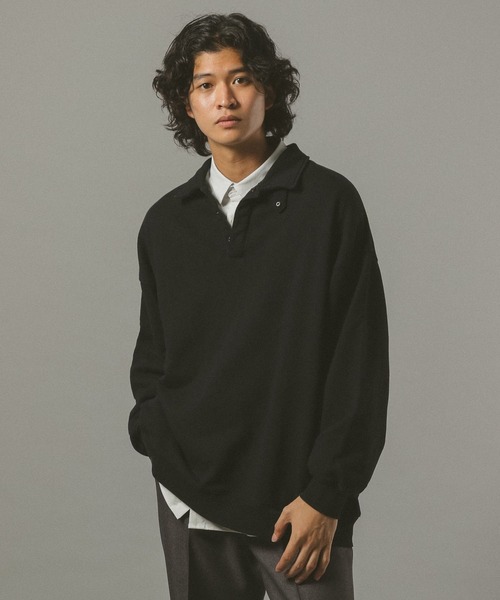 RAGEBLUE(レイジブルー)の「コンバーチブルポロスウェット(スウェット・メンズ・グレー/ブラック・MEDIUM/LARGE)」の2枚目の写真