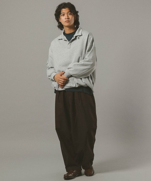 RAGEBLUE(レイジブルー)の「コンバーチブルポロスウェット(スウェット・メンズ・グレー/ブラック・MEDIUM/LARGE)」の14枚目の写真