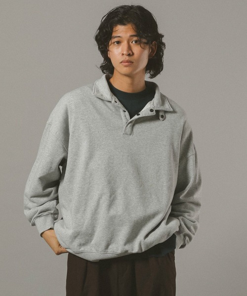 RAGEBLUE(レイジブルー)の「コンバーチブルポロスウェット(スウェット・メンズ・グレー/ブラック・MEDIUM/LARGE)」の12枚目の写真