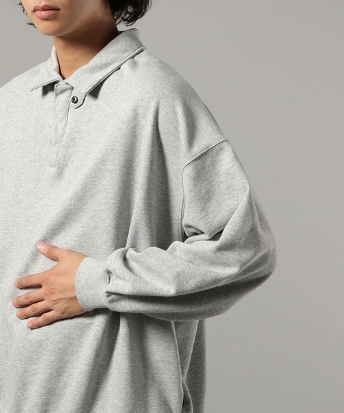 RAGEBLUE(レイジブルー)の「コンバーチブルポロスウェット(スウェット・メンズ・グレー/ブラック・MEDIUM/LARGE)」の6枚目の写真
