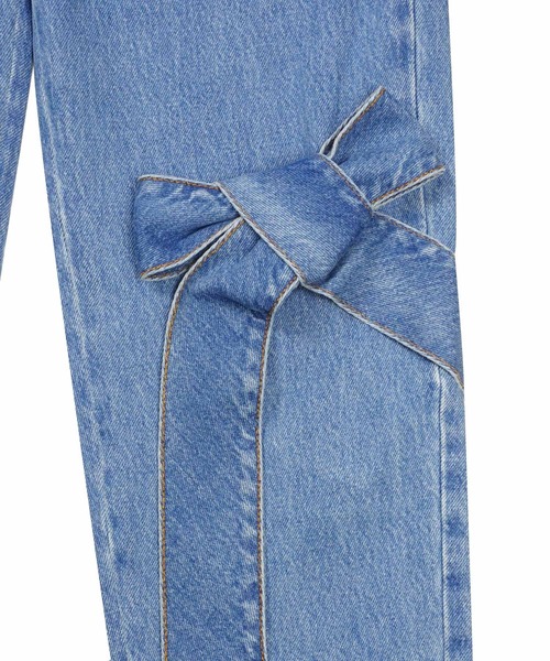 MSGM(エムエスジーエム)の「リボンディテール デニムパンツ(デニムパンツ・レディース・インディゴブルー・38/40)」の3枚目の写真