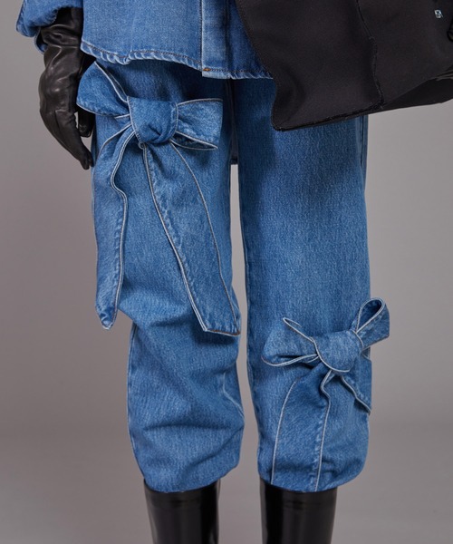 MSGM(エムエスジーエム)の「リボンディテール デニムパンツ(デニムパンツ・レディース・インディゴブルー・38/40)」の6枚目の写真