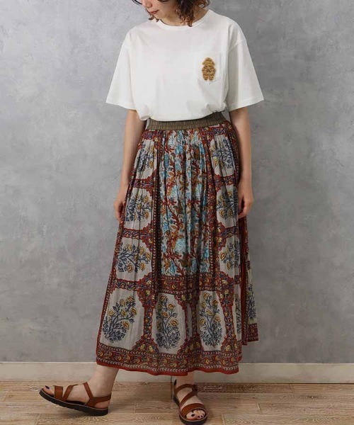 Bleu Bleuet（ブルーブルーエ）の「土偶ポケット付Tシャツ（Tシャツ/カットソー・レディース・グリーン/ホワイト・FREE）」の6枚目の写真