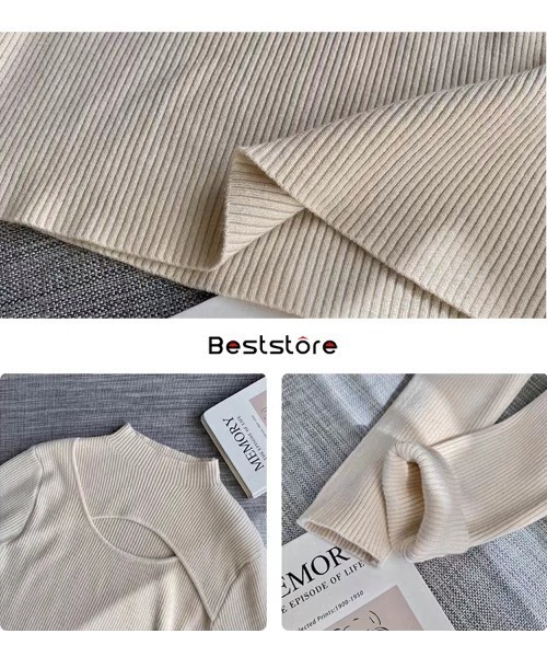 Beststore(ベストストア)の「デコルテ開き ドッキングタートルネックニットセーター(ニット/セーター・レディース・ホワイト/ブラウン/ブラック/ブラウン系その他/ライトベージュ/カーキ・FREE)」の11枚目の写真