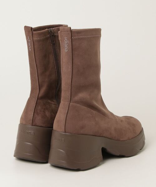 軽量】厚底ストレッチショートブーツ（ブーツ）｜+diana（プラス