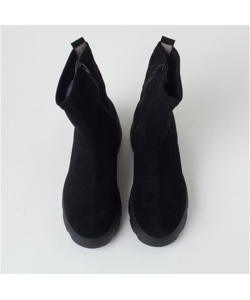 軽量】厚底ストレッチショートブーツ（ブーツ）｜+diana（プラス