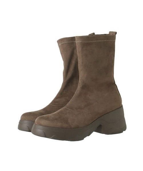 現行品　美品　ダイアナ 軽量厚底ストレッチショートブーツ ブラック 軽量】厚底ストレッチショートブーツ（ブーツ）｜+diana（プラス