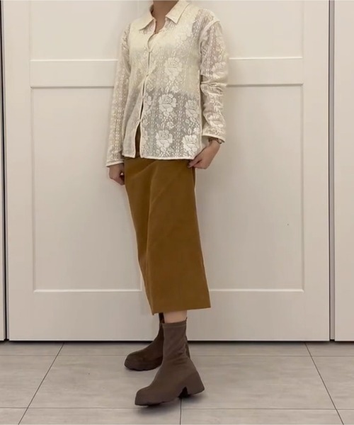 軽量】厚底ストレッチショートブーツ（ブーツ）｜+diana（プラス