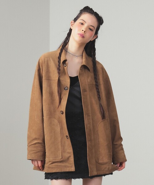 【新品】Ray BEAMS ネイビー　ウール　Aラインドルマンハーフコート Ray BEAMS（レイビームス）の「リブ襟 ハーフ コート（その他