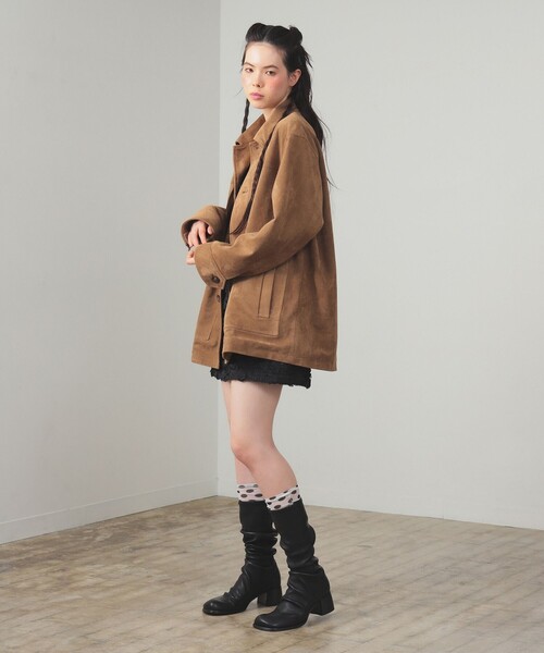 Ray BEAMS(レイビームス)の「フェイク スエード ハーフ コート(その他アウター・レディース・カーキ/グレー・1/0)」の16枚目の写真