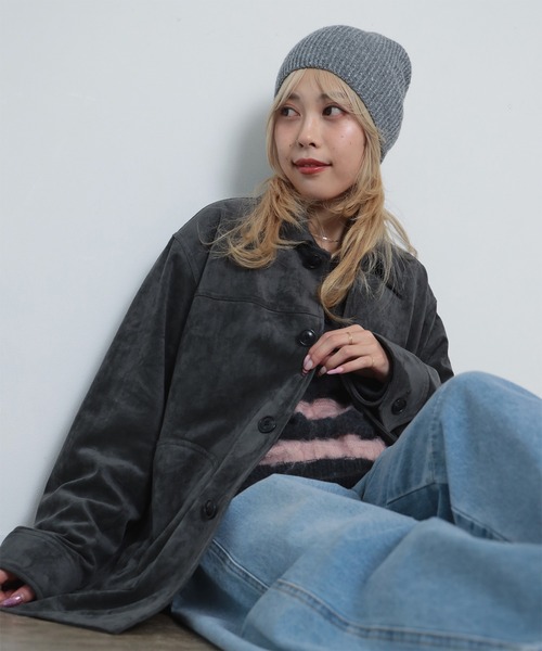 Ray BEAMS(レイビームス)の「フェイク スエード ハーフ コート(その他アウター・レディース・カーキ/グレー・1/0)」の1枚目の写真