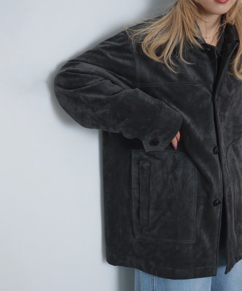 Ray BEAMS(レイビームス)の「フェイク スエード ハーフ コート(その他アウター・レディース・カーキ/グレー・1/0)」の7枚目の写真