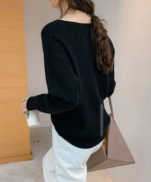 cammie(キャミー)の「袖口ボタンデザインニット(ニット/セーター・レディース・ブラウン/ブラック/ベージュ/アイボリー・F)」の11枚目の写真
