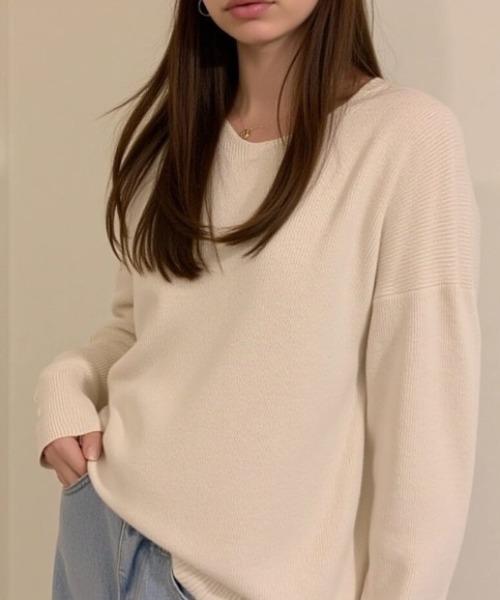 cammie(キャミー)の「袖口ボタンデザインニット(ニット/セーター・レディース・ブラウン/ブラック/ベージュ/アイボリー・F)」の21枚目の写真