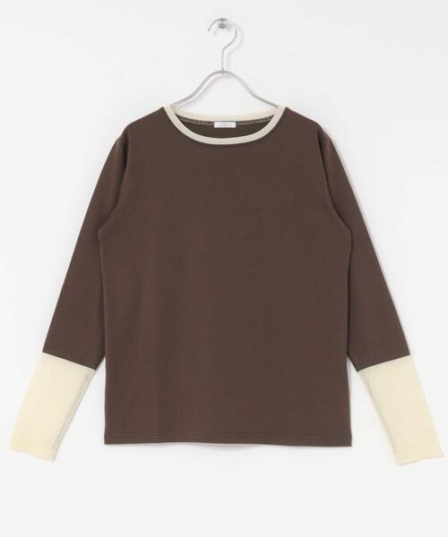 ITEMS URBANRESEARCH（アイテムズ アーバンリサーチ）の「ソデチュールロングスリーブカットソー（Tシャツ/カットソー・レディース・オフホワイト/ブラウン/ホワイト系その他・FREE）」の5枚目の写真