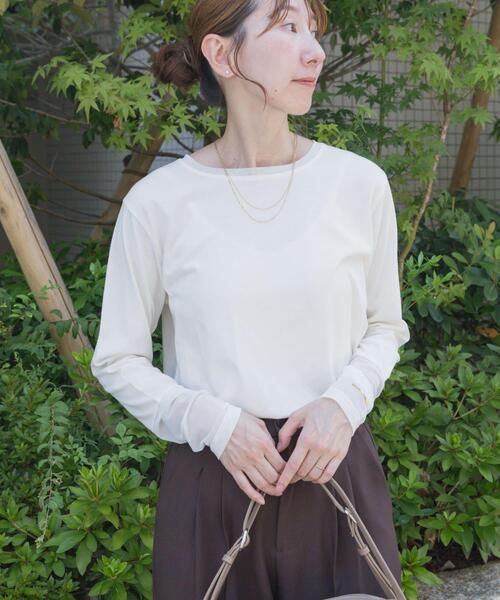 ITEMS URBANRESEARCH（アイテムズ アーバンリサーチ）の「ソデチュールロングスリーブカットソー（Tシャツ/カットソー・レディース・オフホワイト/ブラウン/ホワイト系その他・FREE）」の8枚目の写真