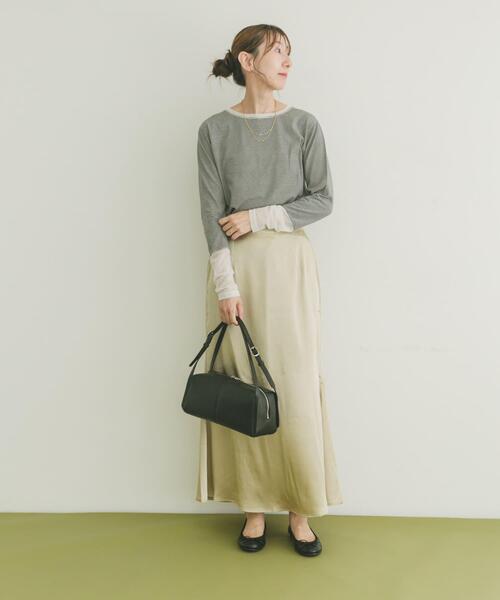 ITEMS URBANRESEARCH（アイテムズ アーバンリサーチ）の「ソデチュールロングスリーブカットソー（Tシャツ/カットソー・レディース・オフホワイト/ブラウン/ホワイト系その他・FREE）」の16枚目の写真