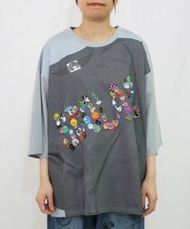 ScoLar(スカラー) ロゴバッヂトリックアート柄Tシャツ