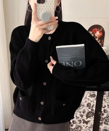 ニットカーディガン ポケット付き 秋冬服