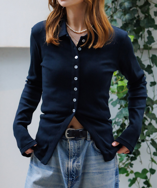 MILLER（ミラー）の「【Robert P.Miller / ロバートピーミラー】パネルリブカーディガン/ボーダー/カーディガン【WEB限定】（カーディガン/ボレロ・レディース・チャコールグレー/ブラック/グレー・フリー）」の2枚目の写真