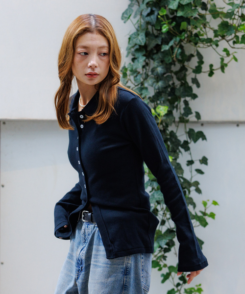 MILLER（ミラー）の「【Robert P.Miller / ロバートピーミラー】パネルリブカーディガン/ボーダー/カーディガン【WEB限定】（カーディガン/ボレロ・レディース・チャコールグレー/ブラック/グレー・フリー）」の18枚目の写真