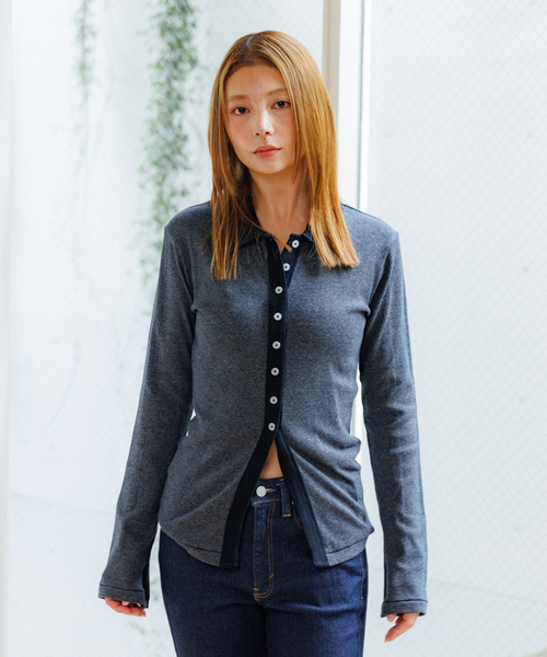 MILLER（ミラー）の「【Robert P.Miller / ロバートピーミラー】パネルリブカーディガン/ボーダー/カーディガン【WEB限定】（カーディガン/ボレロ・レディース・チャコールグレー/ブラック/グレー・フリー）」の14枚目の写真