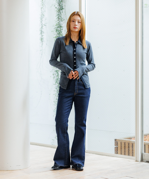 MILLER（ミラー）の「【Robert P.Miller / ロバートピーミラー】パネルリブカーディガン/ボーダー/カーディガン【WEB限定】（カーディガン/ボレロ・レディース・チャコールグレー/ブラック/グレー・フリー）」の13枚目の写真