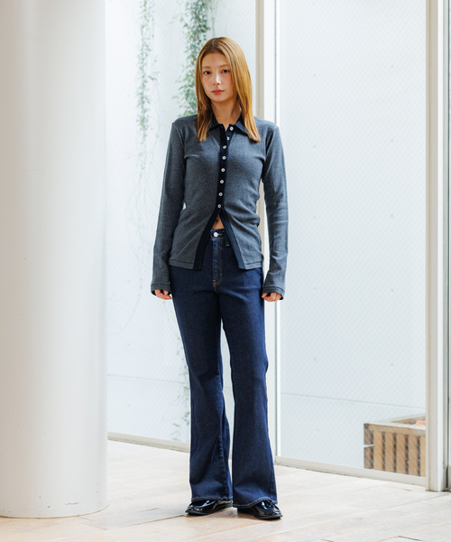 MILLER（ミラー）の「【Robert P.Miller / ロバートピーミラー】パネルリブカーディガン/ボーダー/カーディガン【WEB限定】（カーディガン/ボレロ・レディース・チャコールグレー/ブラック/グレー・フリー）」の11枚目の写真