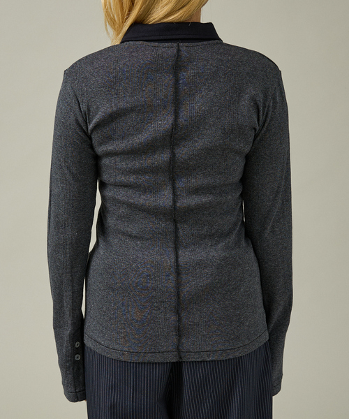 MILLER（ミラー）の「【Robert P.Miller / ロバートピーミラー】パネルリブカーディガン/ボーダー/カーディガン【WEB限定】（カーディガン/ボレロ・レディース・チャコールグレー/ブラック/グレー・フリー）」の7枚目の写真