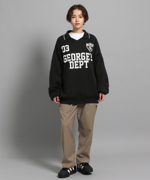 GEORGE'S（ジョージズ）の「TRツイルテーパーパンツ（スラックス・メンズ・ブラック/ベージュ・MEDIUM/LARGE）」の2枚目の写真