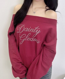 INGNI（イング）の「ラインストーンロゴオフショルスウェットトップス（スウェット）」