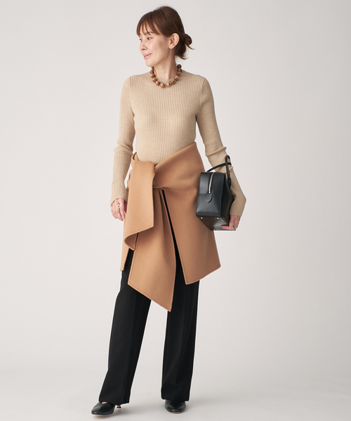 VERMEIL par iena（ヴェルメイユパーイエナ）の「SLOWOOL Rib クルーネックプルオーバー（ニット/セーター・レディース・ベージュ/ネイビー/イエロー/グリーン・FREE）」の9枚目の写真