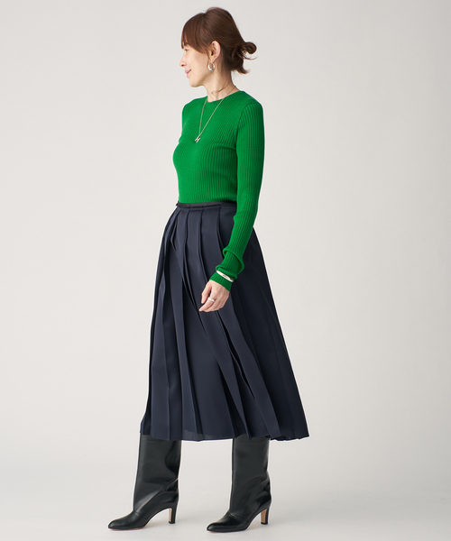 VERMEIL par iena（ヴェルメイユパーイエナ）の「SLOWOOL Rib クルーネックプルオーバー（ニット/セーター・レディース・ベージュ/ネイビー/イエロー/グリーン・FREE）」の13枚目の写真