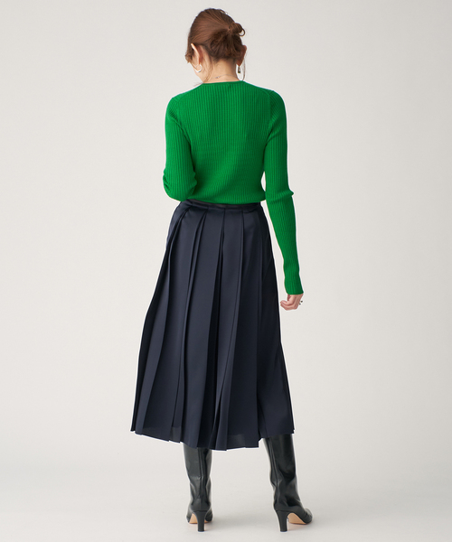 VERMEIL par iena（ヴェルメイユパーイエナ）の「SLOWOOL Rib クルーネックプルオーバー（ニット/セーター・レディース・ベージュ/ネイビー/イエロー/グリーン・FREE）」の14枚目の写真