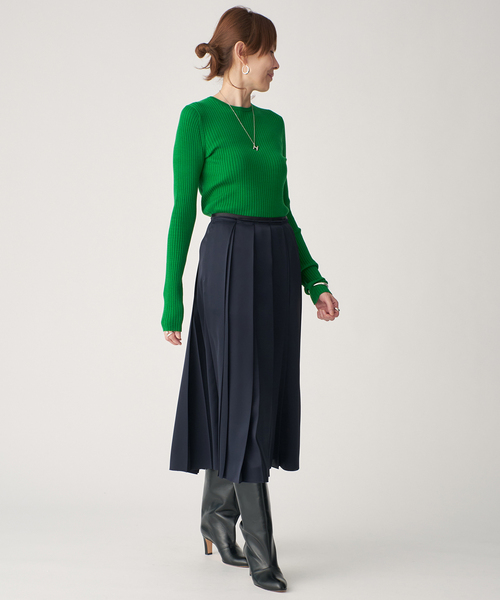 VERMEIL par iena（ヴェルメイユパーイエナ）の「SLOWOOL Rib クルーネックプルオーバー（ニット/セーター・レディース・ベージュ/ネイビー/イエロー/グリーン・FREE）」の15枚目の写真