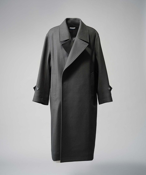 UNISEX》Super140s Prime-Over Melton Double Breasted Coat