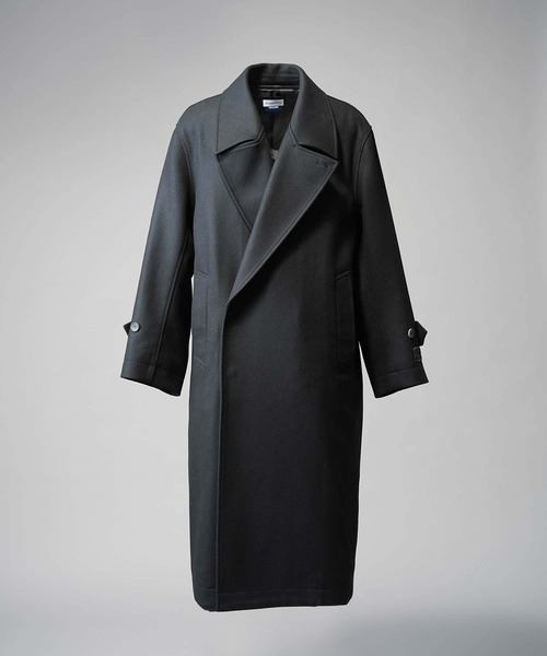 UNISEX》Super140s Prime-Over Melton Double Breasted Coat