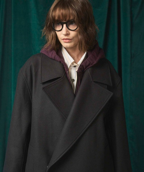 MAISON SPECIAL(メゾンスペシャル)の「《UNISEX》Super140s Prime-Over Melton Double Breasted Coat/プライムオーバーメルトンダブルコート【MAISON SPECIAL/メゾンスペシャル】(トレンチコート・メンズ・ブラック/チャコールグレー/ネイビー・0/1/2)」の19枚目の写真