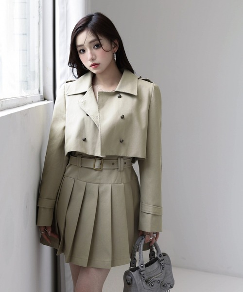 VEILA（ヴェイラ）の「クロップドジャケットプリーツキャミワンピースセット（セットアップ・レディース・アッシュブラウン・フリー）」の15枚目の写真