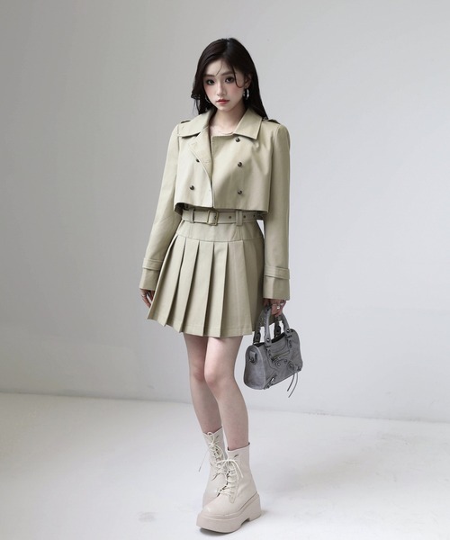 VEILA（ヴェイラ）の「クロップドジャケットプリーツキャミワンピースセット（セットアップ・レディース・アッシュブラウン・フリー）」の16枚目の写真