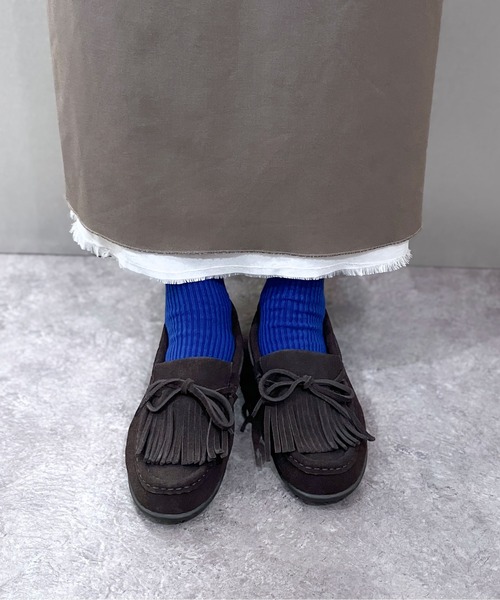 enchanted（エンチャンテッド）の「《APOM》フリンジモカシン（モカシン/デッキシューズ・レディース・ブラック/キャメル/ダークブラウン・36/37/38/39/40/41/42）」の2枚目の写真