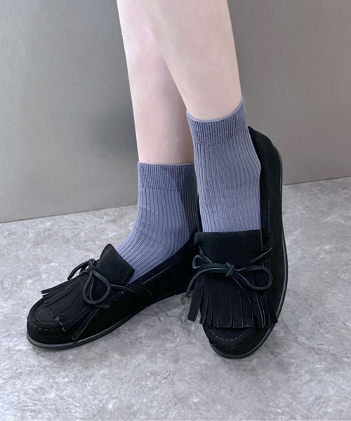 enchanted（エンチャンテッド）の「《APOM》フリンジモカシン（モカシン/デッキシューズ・レディース・ブラック/キャメル/ダークブラウン・36/37/38/39/40/41/42）」の5枚目の写真