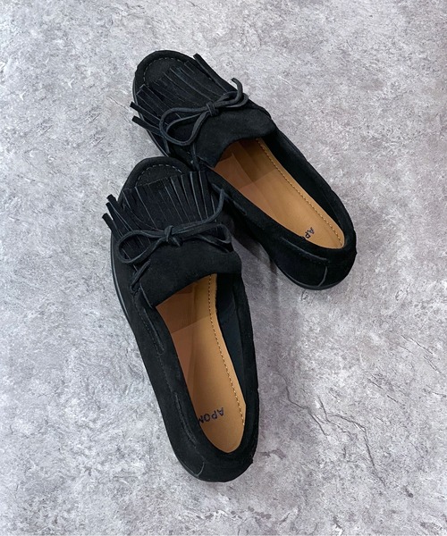 enchanted（エンチャンテッド）の「《APOM》フリンジモカシン（モカシン/デッキシューズ・レディース・ブラック/キャメル/ダークブラウン・36/37/38/39/40/41/42）」の7枚目の写真