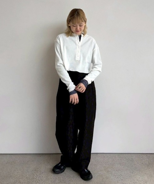 Waffle Henley Tops（Tシャツ/カットソー）｜anuke（アンヌーク