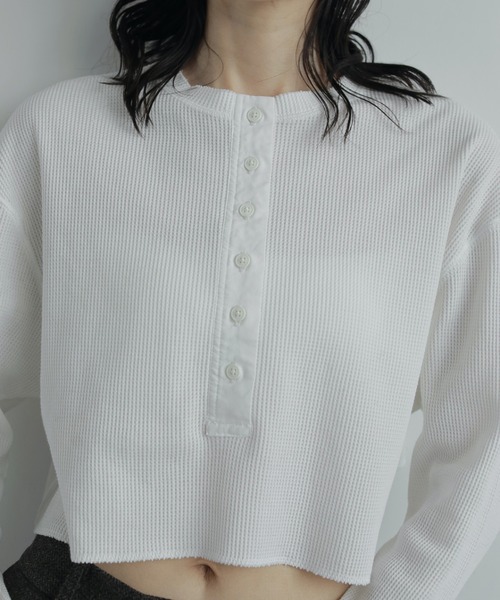 Waffle Henley Tops（Tシャツ/カットソー）｜anuke（アンヌーク）の