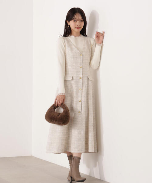 PROPORTION BODY DRESSING(プロポーションボディドレッシング)の「<ウォッシャブル>部分シアーリブニット / 1215270100(ニット/セーター・レディース・ブラウン系その他/ブラック/ホワイト系その他/パープル・MEDIUM/SMALL)」の5枚目の写真