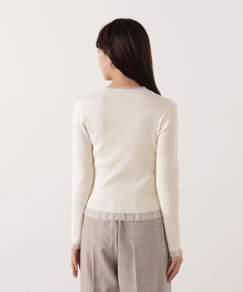 PROPORTION BODY DRESSING(プロポーションボディドレッシング)の「<ウォッシャブル>部分シアーリブニット / 1215270100(ニット/セーター・レディース・ブラウン系その他/ブラック/ホワイト系その他/パープル・MEDIUM/SMALL)」の10枚目の写真