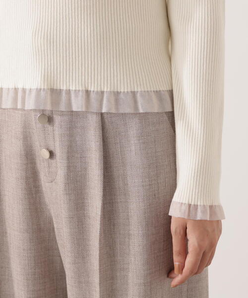 PROPORTION BODY DRESSING(プロポーションボディドレッシング)の「<ウォッシャブル>部分シアーリブニット / 1215270100(ニット/セーター・レディース・ブラウン系その他/ブラック/ホワイト系その他/パープル・MEDIUM/SMALL)」の13枚目の写真