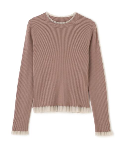 PROPORTION BODY DRESSING(プロポーションボディドレッシング)の「<ウォッシャブル>部分シアーリブニット / 1215270100(ニット/セーター・レディース・ブラウン系その他/ブラック/ホワイト系その他/パープル・MEDIUM/SMALL)」の14枚目の写真