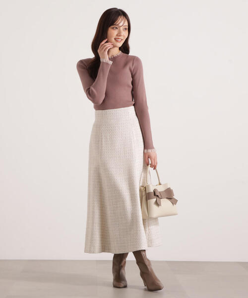 PROPORTION BODY DRESSING(プロポーションボディドレッシング)の「<ウォッシャブル>部分シアーリブニット / 1215270100(ニット/セーター・レディース・ブラウン系その他/ブラック/ホワイト系その他/パープル・MEDIUM/SMALL)」の19枚目の写真